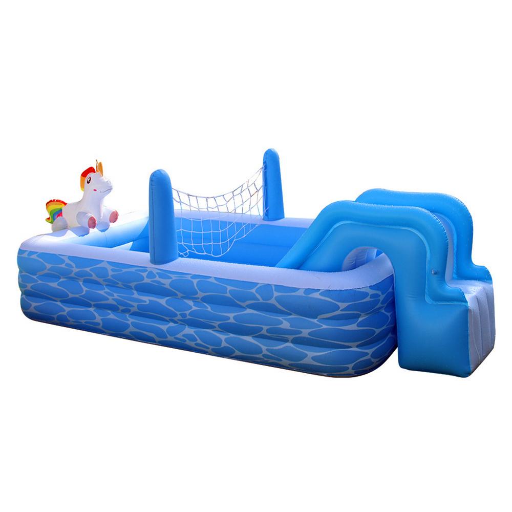 Fovolat Inflatable Swimming Pool Blow Up Pool with Sprinkler Slide