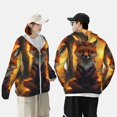 thumbnail image 4 of Vsdgher Sunset Maple Tree Fox Print Adult Hoodie Shirts Rash Guard for Men Women,Long Sleeve Sun Protection Fishing Shirts for Athletic Running Swim-Large, 4 of 7