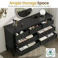 thumbnail image 3 of Superjoe Modern 7 Drawer Dresser with Solid Wood Legs and Painted Finish, Dresser for Bedroom, Black Chest of Drawers, Wooden Storage Closet Cabinet Organizer for Living Room, Hallway, 3 of 9
