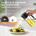 thumbnail image 2 of Pulverizador de aceite de oliva PLAPITATE Premium de 500 ml para cocinar, color negro, 2 of 8