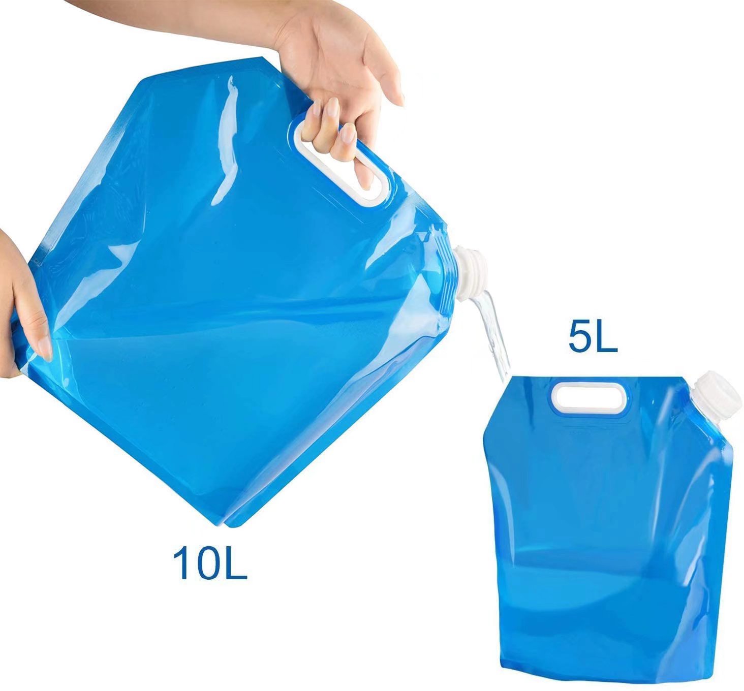 Travel camping foldable portable drinking water storage bag 2 pieces