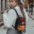 thumbnail image 3 of Eheartsgir Autumn Owl Pattern Front Pocket Mini Bags, Waterproof Outdoor Backpack Purse with Lightweight for Walking Gym, 3 of 8