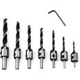 thumbnail image 1 of 7 brocas para madera con avellanador HSS, escariadores de carpintería, brocas avellanadas para taladrar núcleos, brocas avellanadas con avellanador y tope de profundidad, juego de brocas avellanadas, 1 of 6