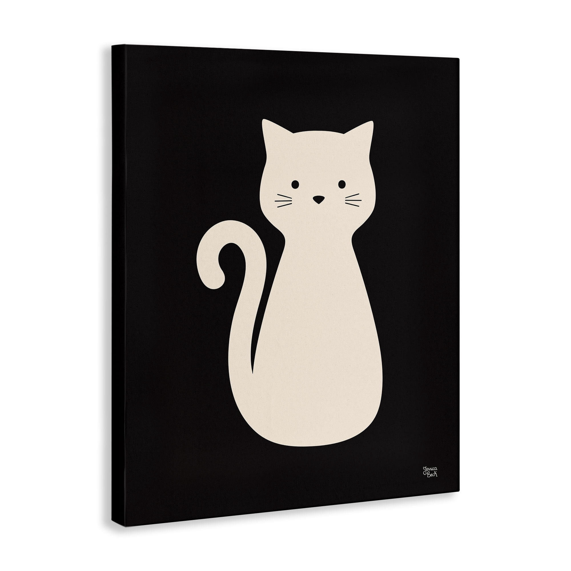 Stupell Industries Feline Grace White Cat Animals Painting Wrapped Canvas Art Print Wall Art, 16 x 20