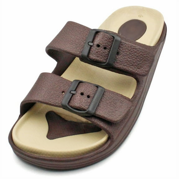 Ventana Men's Two Strap Buckle Sandals Adjustable Waterproof Slides