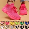 thumbnail image 1 of Womens Sneakers Solid Color Lace Up Sneakers Solid Color Flying Woven Running Shoes Running Shoes Women Dark Gray 39, 1 of 9