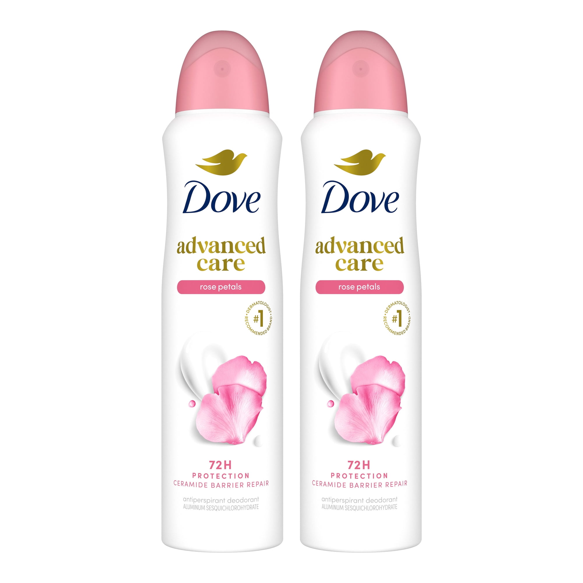 Dove Advanced Care Antiperspirant Deodorant Spray For Women Rose Petals  3.8 oz 2 Pack