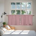 thumbnail image 4 of Vintage Nude Pink Tier Curtains, Farmhouse Retro Solid Color Linen Texture Light Filtering Kitchen Curtains, 2Pcs Rod Pocket Half Window Treatments Panels for Sink Cafe Cabinet Camper 27.5x36 Inches, 4 of 9