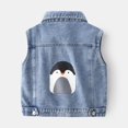 thumbnail image 6 of Godderr Kids Baby Toddler Boys Waistcoat for 4-8Y， Lapel Sleeveless Vest Jacket Cotton Pocket Spring Fall Denim Jacket Top, 6 of 6