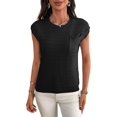 thumbnail image 2 of Short Sleeve Sweater for Women 2025 Casual Sweater Vest Cotton Knit Pullover Tank Tops Spring Summer Outfits Black XL, 2 of 8