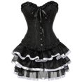 thumbnail image 1 of Vestidos de corsé sexys para mujer, disfraz de talla grande, corsé burlesco por encima del busto y minifalda, conjunto de corsé con tutú, 1 of 5