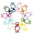 thumbnail image 4 of 10pcs/Lots Metal Rabbit Shape Hollow Keychain Split Key Ring Swivel Lobster Clasp Connector for Bag Belt Dog Mask Chains 6*36mm Orange, 4 of 6
