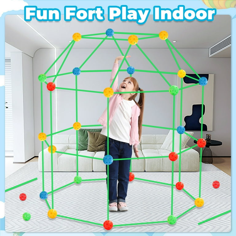 Kid Fort Indoor Fort Kit Fort Building Kit For Kids,155pcs Forts