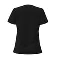 thumbnail image 3 of Goofa Black Pattern Womens Deep V Neck Low Cut Tops Casual Summer Short Sleeve Ribbed Knit T-Shirts-Small, 3 of 5