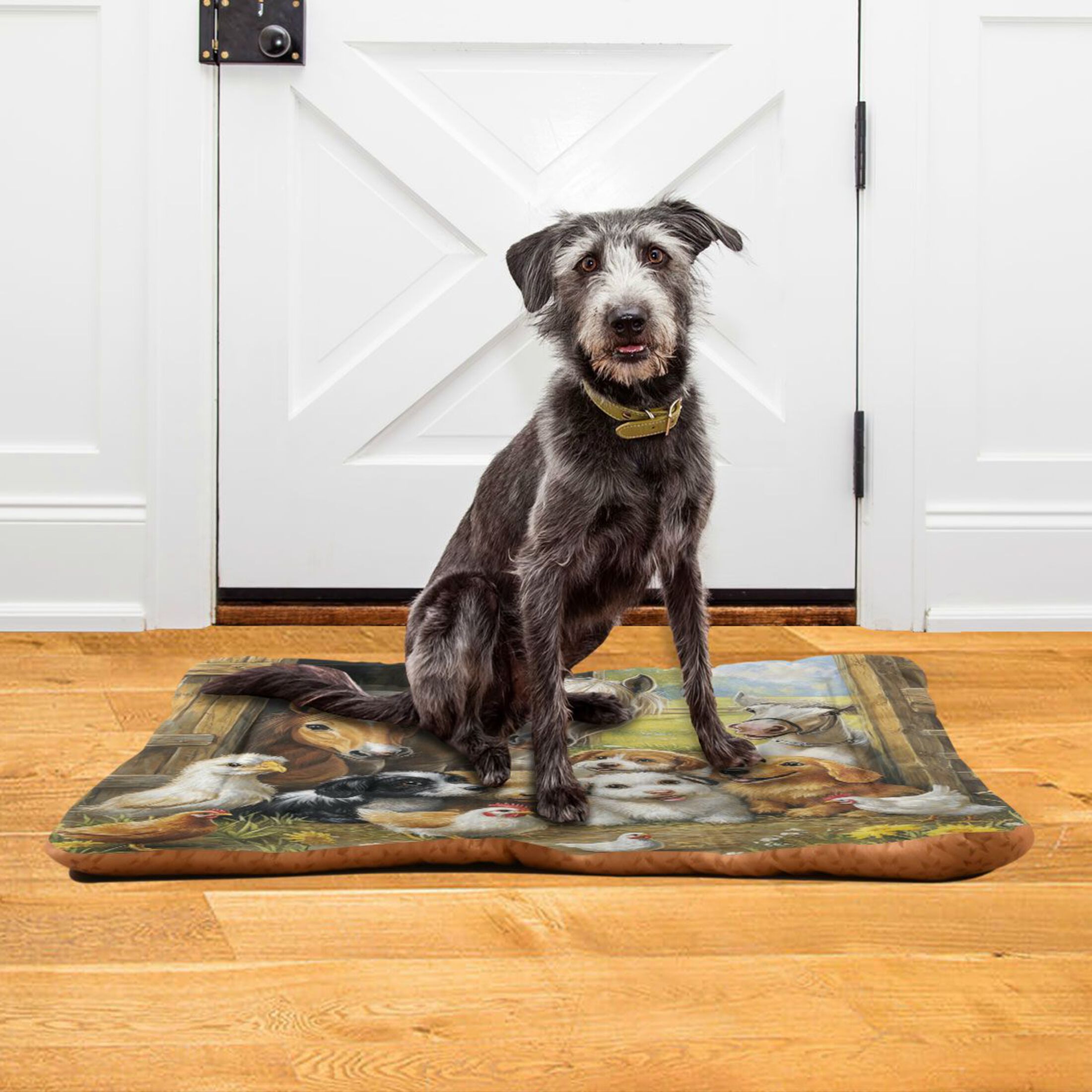 Qxltty Farm Animals Ped Pad Wear-resistant and Hard to Bite Through Sleeping Pad for Small Medium Large Dogs Winter Pet Bed 36×24in
