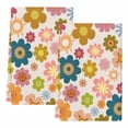 thumbnail image 2 of Vintage Boho Floral Kitchen Towels Set of 2, Yellow Pink Floral Bohemia Beige Absorbent Dish Towels for Kitchen, Microfiber Hand Towel, Quick Drying Tea Towel for Cleaning Decorative Dishcloths, 2 of 7
