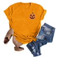 thumbnail image 4 of Halloween Shirts for Women T-Shirts Womens Fall Pumpkin T Shirts Funny Short Sleeve Halloween Graphic Tees Tops Orange M, 4 of 7