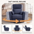thumbnail image 3 of Homall 360° Swivel Nursery Recliner Power Swivel Rocker Recliner Chair with 2 Pillows Comfy High Back Adult Glider Rocker for Living Room,Loop Yarn Blue, 3 of 8