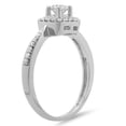 thumbnail image 2 of Dazzlingrock Collection 0.50 Carat (ctw) 14K Round Diamond Ladies Halo Style Bridal Engagement Ring 1/2 CT, White Gold, Size 8.5, 2 of 4
