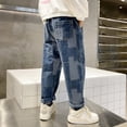 thumbnail image 2 of Rolanko Boys Baggy Jeans Elastic Straight Fit Stretch Denim Pants Loose Waist Everyday kids for 4-16, 2 of 5