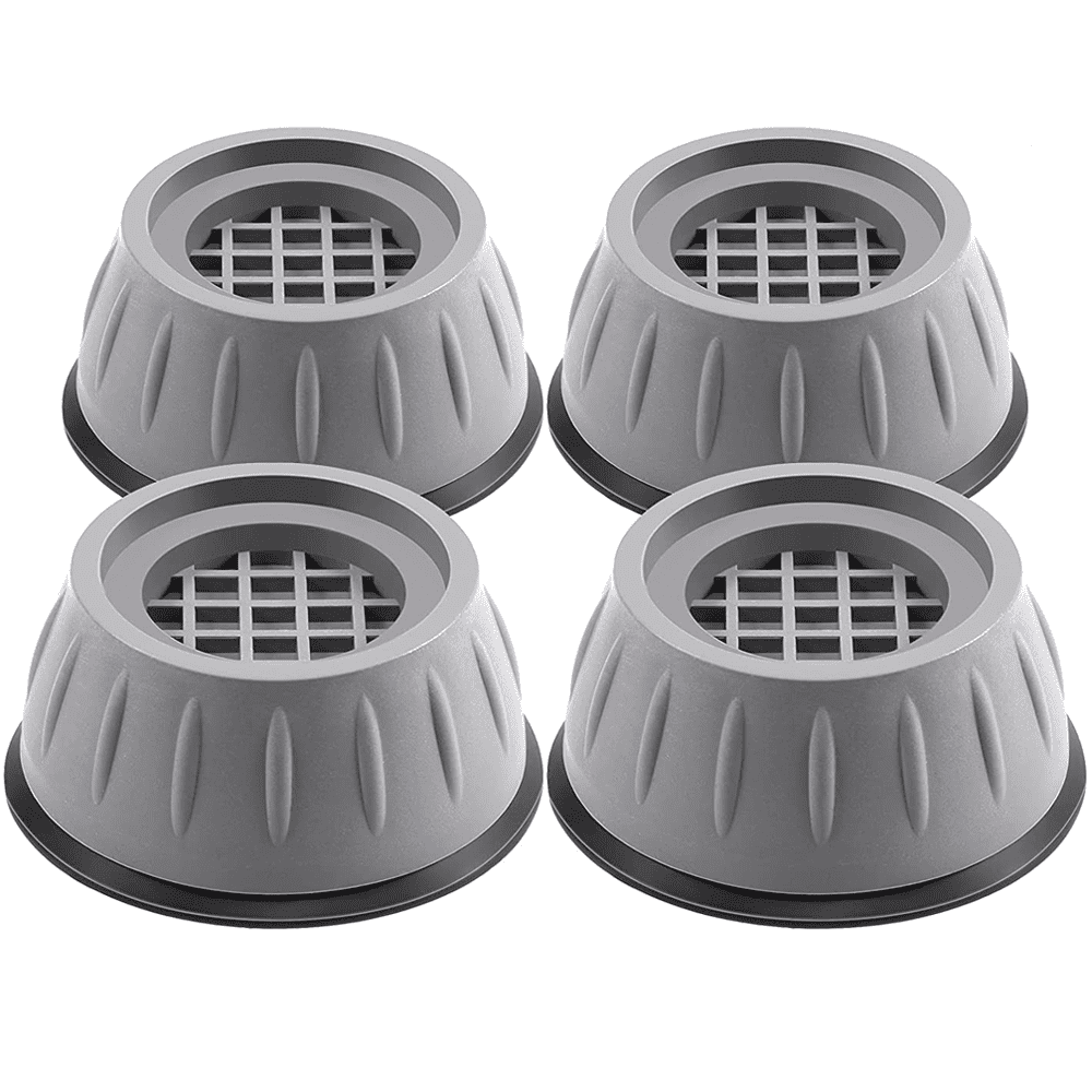 Non Slip Noise Reducing Rubber Anti Vibration Pad for Washing Machine Feet & Dryer Machine Universal Anti-Walk Pads with Mini Level Included 4PCSWasher Dryer Shock Absorbing Pads Gray