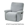 thumbnail image 2 of justharion Stretch Recliner Chair Slipcover Elastic Full Coverage Solid Color Sofa Cover Replacement for LAZBOY, Silver, 2 of 9