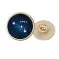thumbnail image 1 of Aries Constellation Zodiac Sign Round Metal Golden Pin Brooch Clip, 1 of 3