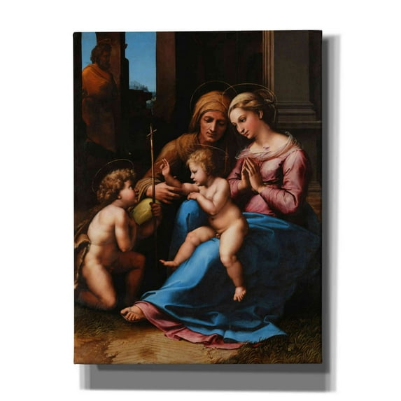Epic Graffiti 'Madonna of Divine Love' by Raphael, Canvas Wall Art, 12"x16"