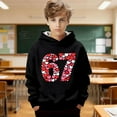 thumbnail image 4 of 67 Hoodie Youth Kids 6 7 Number Preppy Hooded Sweatshirts Loose Novelty Outfits Vacation Funny Six Seven Clothes for Girls Fall Winter, 4 of 5