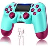 Wireless Controller Compatible with PS4/Slim/Pro,with Dual Vibration Game Joystick - Berry Blue