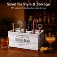 thumbnail image 5 of American Art Decor The Wine Bar Wood Crate Bottle Holder - White & Black 6-Bottle Rustic Storage Box with Metal Handles - Decorative Wooden Bar Accessory Gift for Adults, Man Caves, or Wine Lovers, 5 of 7
