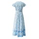 thumbnail image 5 of Vestido largo de manga corta con cuello en V profundo y abertura lateral de verano bohemio para mujer con cinturón Fridja nalpqowj28634, 5 of 7
