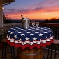 thumbnail image 5 of XGFHYJEH 4th of July Tablecloth, Patriotic Memorial Day Round Table Cloth, Independence Day American Flag Table Cover for Indoor Outdoor Party Picnic Dinner Decor, 5 of 5
