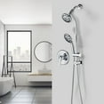 thumbnail image 4 of Proox  Drill-Free 5" Rain Shower Handheld Showerhead Combo Stainless Steel Slide Bar(Valve Included) - 5 Brushed Nickel Brushed, 4 of 5