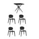 thumbnail image 4 of OFFIHO Set mesa Tonnati Negro + 4 sillas Teski Negro para exterior con protección UV y diseño ergonómico, 4 of 11