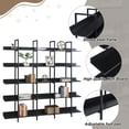 thumbnail image 3 of Euroco 5 Tier Bookcase with Open Shelves, Industrial Bookshelf with Metal Frame, 71" Bookshelf for Home Office, Black, 3 of 7