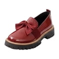 thumbnail image 2 of Bkhluea Women Patent Bow Chunky Platform Loafers Slip On Comfortable Footwear For Office Work Daily Casual Outdoor Activities, 2 of 7