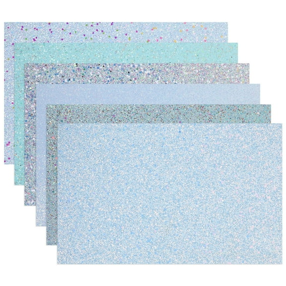 WEUVEB Craft Making Leathers Faux Leather Sheets Blue 6Pack 33x0.79in