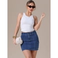 thumbnail image 3 of DARING DIVA Women's Summer High Waist Bodycon Mini Cargo Jean Skirt 2XL Blue, 3 of 7