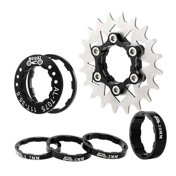 Kit de conversión de cassette ligero de una sola velocidad con adaptador de rueda libre Fixie de 20 dientes Negro