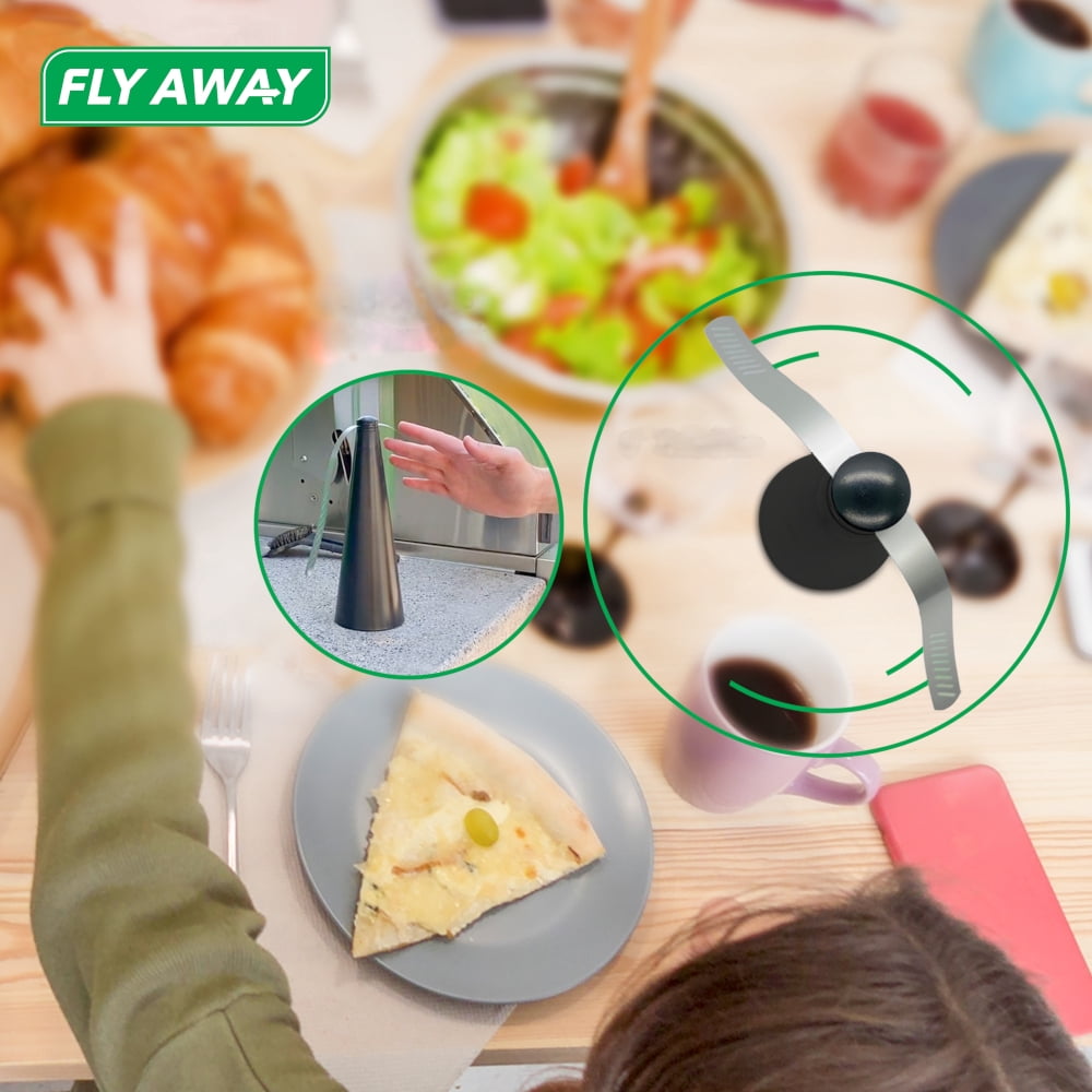 Fly Away 3-Pack Outdoor Fly Repellent Fan, Battery Operated, Deters Flies, Wasps, Bees