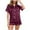 New-Wine, variant on Patlollav Pajamas Womens Home Wear Two-Piece Suit Short Sleeve Pants Pajama Set
