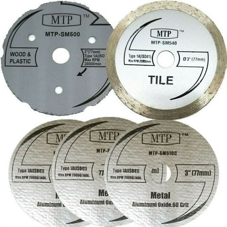 MTP 5x 3" Wood Plastic Metal Masonry Blade For Rigid PSBCS02 Milwaukee 2522-20 3" Cut off Tool Dremel Saw Max