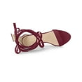 thumbnail image 4 of BLISSFUL STEP Women's Open Toe Stiletto Heeled Lace up Solid Sandals Burgundy 8.5, 4 of 7