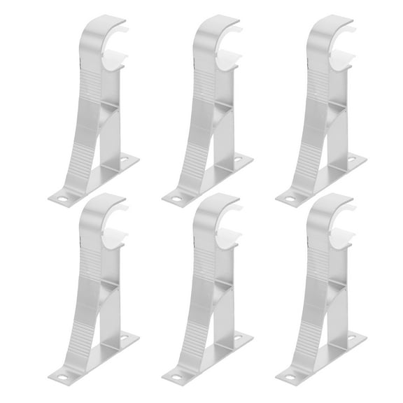 MERRYHAPY Heavy Duty Aluminum Curtain Rod Brackets White 6 Pieces for Home Window Drapery Hardware