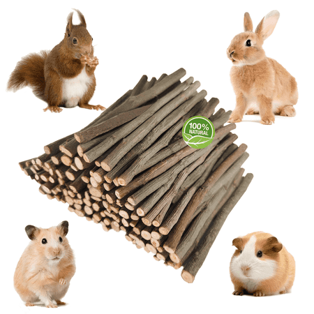 NSWXZDS Rabbit Toys,300g/10.58oz Bunny Chew Apple Stick Hamster Molar Treat,Guinea Pig Food Snack Stuff for Clean Teeth