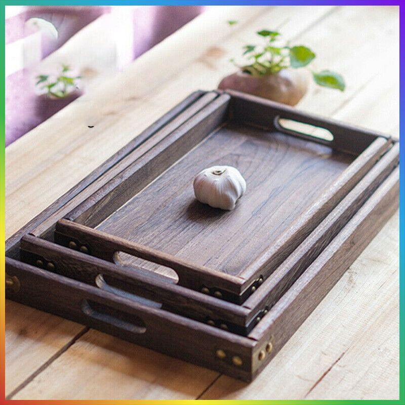 Rustic Serving Wood Tray , Decorative Vintage Wooden Trays ...
