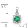 thumbnail image 4 of 14K White Gold Diamond And .20 Emerald Square Halo Pendant Made In India pm5248-em-010-wa, 4 of 5
