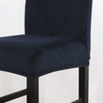 thumbnail image 2 of Velvet Counter Stool Pub Chair Covers,Stretch Soft Height Bar Stool Slipcovers Removable Washable Anti-Dust Chair Protectors for Kitchen Cafe Barstool-1 Pcs-Navy blue, 2 of 6