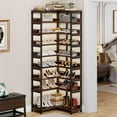 thumbnail image 3 of 9 Tiers Corner Shoe Rack, Tall Shoe Rack Organizer, Large Shoe Storage Shelf for Entryway Hallway Closet, Rustic Brown, 3 of 5